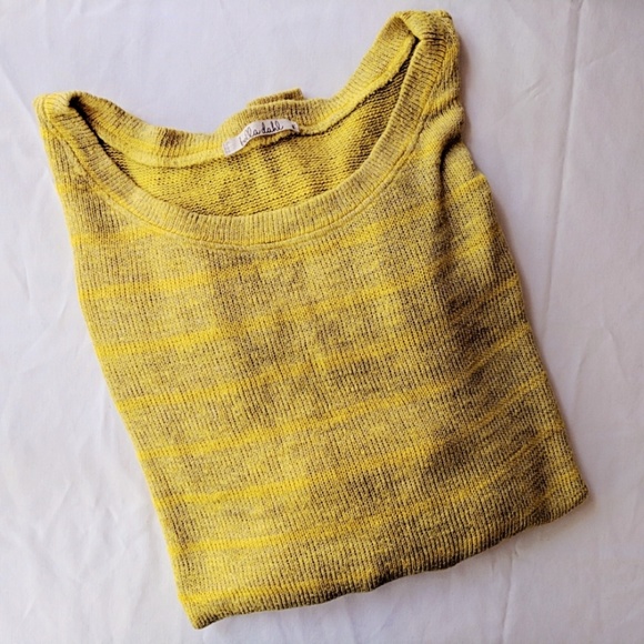 Bella Dahl Oversized Yellow Tonal Stripe Sweater S - Picture 3 of 6